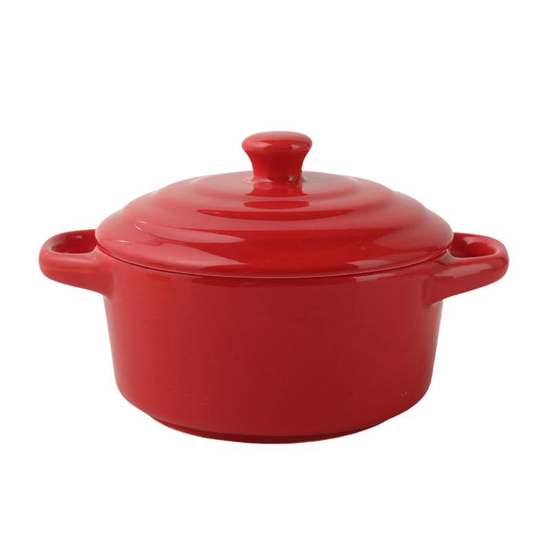 Creative Ceramic Binaural Bowl With Lid, Household Baby Steamed Egg Complementary Food, Small Bowl, Breakfast Bird'S Nest Dessert Bowl, Water-Proof St