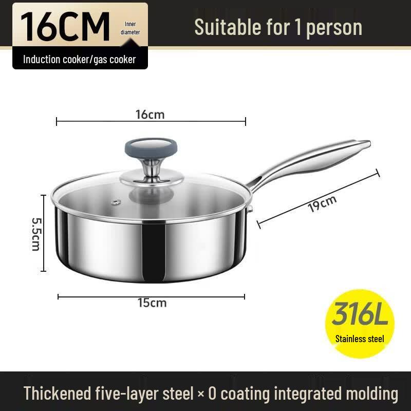 GOWKE 316 Stainless Steel Non-Stick Fry Pan