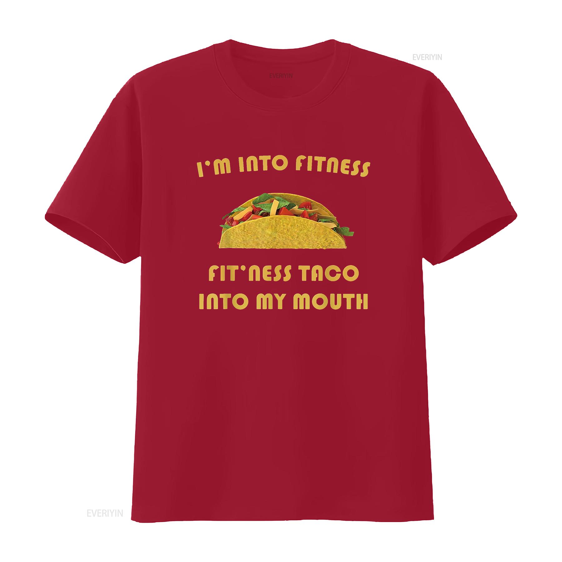 

Taco Fitness Funny Food Fashionable Women s Casual T Shirt Top vintage Washed streetwear Stretched homme Soft Breathable S