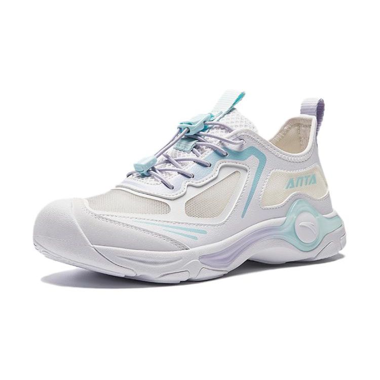 Anta Comfortable Versatile Shock Absorbing Durable Low Top Casual Shoes Kids sneaker White Purple Blue A322426909-2