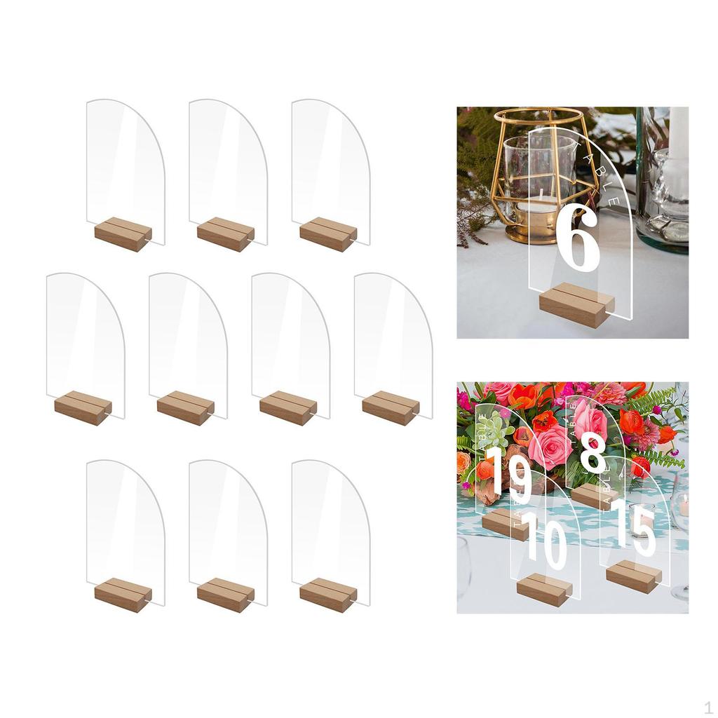 10 X Acrylic Place Cards, Practical Table Numbers, Durable for Reception, Dinner, Wedding