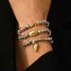 Vintage Irregularity Unique Design CCB Bead Heart-Shaped Pendant Bracelet for Woman Fashion Bracelet Jewelry Holiday Gift