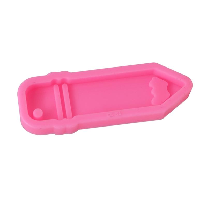 Handmade Glossy Mirror Pencil Pen Keychain Mold Shiny Pencil Shape Keychain Resin Mold DIY Crafts Pendant Silicone Mould 1