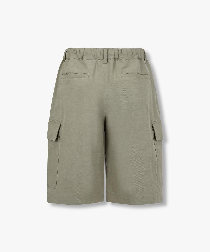 STUDIO TOMBOY [Men] Single-Pleat Elastic Half Cargo Pants_Light Khaki 9156231116