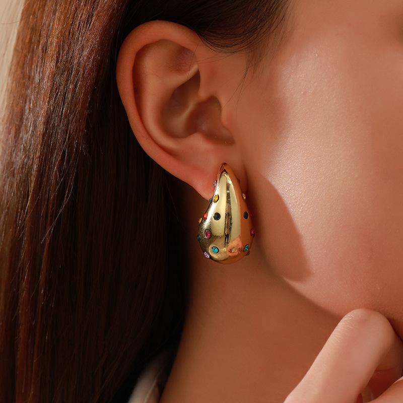 Vintage Comma Teardrop Punk Style Earrings Glossy Hanging Earrings Eco-friendly Metal