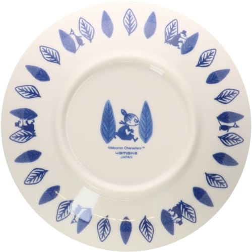 MOOMIN "Blue Flora" Bowl and Plate Set (3 pieces, 17cm each) - Nordic Style, Moomin Merchandise, Mother's Day Gift, Made in Japan, MM7000-76