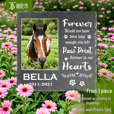 Personalized Pet Memorial Stone - Round DIY Slate for Cats & Dogs