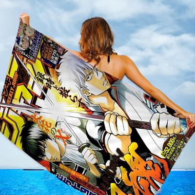 G-Gintama Sakata Gintoki Hijikata Toushirou Beach Towel Microfiber Quick Dry Anime Bath Towel For Pool Boat Travel Otaku Fans