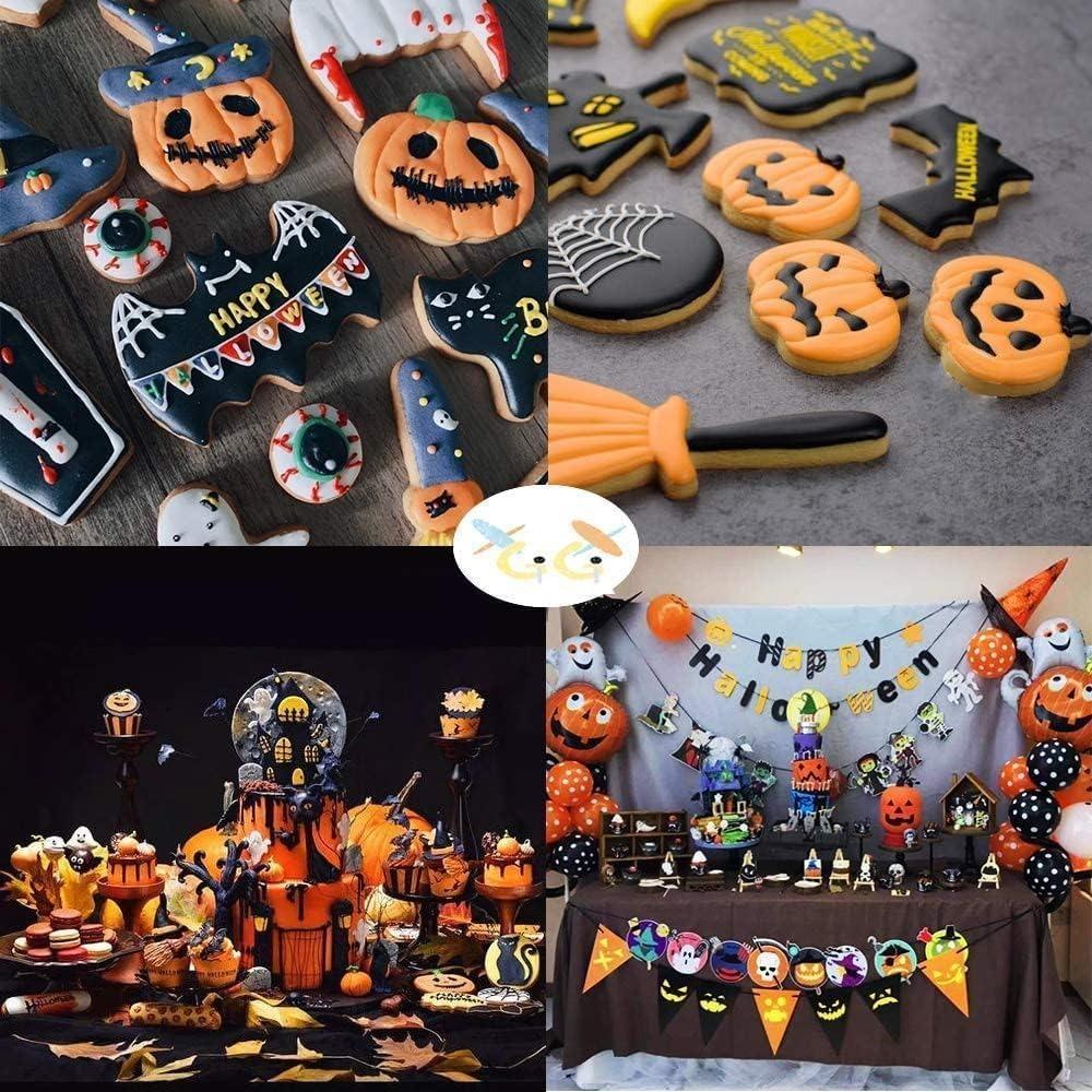 Stainless Steel Halloween Cookie Cutters Set Cartoon Cookie Molds Bat Pumpkin Ghost Biscuit Chocolate Pastry Kitchen Baking Tool