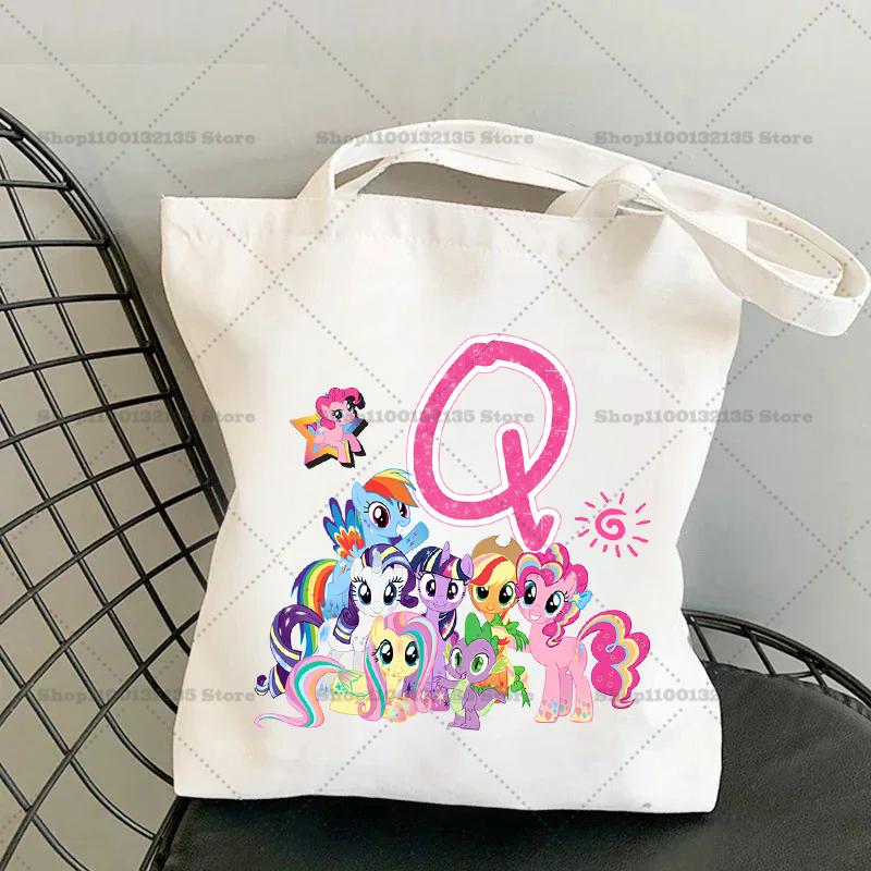 My Little Pony Shoulder Bag Cartoon Letter Handbag Large Capacity Crossbody Fashion Portable Canvas Storage Gift girl 26 Kid Friendly Entertaining Fun