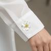 Flower Shape Button Covers Clothing Decoration Cuff Links Fashion Pearl Sleeve Button Clip  Cloth