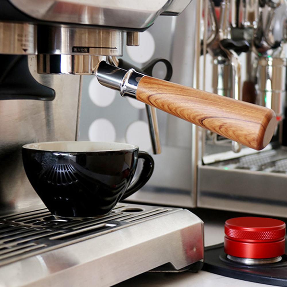 

54mm Coffee Bottomless Portafilter with Filter Basket & Wooden Handle Replacement for Breville 880 870 850 Coffee Type 4