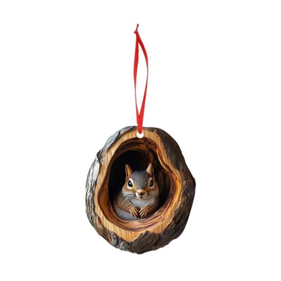 5Pcs Animal Christmas Ornament Set Acrylic Car Interior Pendant 2D Acrylic Forest Animal Decoration for Christmas Tree Home