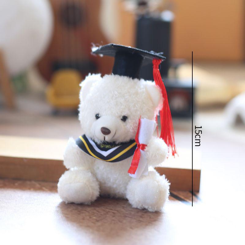 Cute Plush Brown Bear Keychain With Camera & Glasses Backpack Doll Pendants Couple Keyrings Handbag Charms Bag Accessories Set
