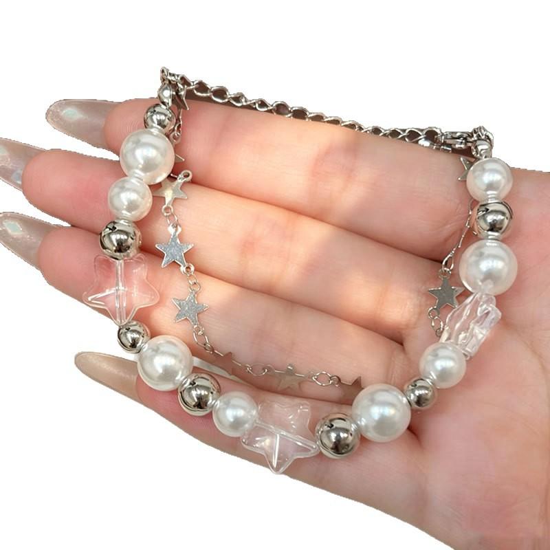 Double-layer Star Bracelet, Women's High-end Sense, Sweet Temperament, Multi-layer Stacked Beaded Jewelry, Niche Design, Versatile Accessories