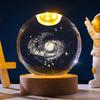 LED Crystal Table Lamp 3D Moon Galaxy Globe Night Light 16 Color Changing Wooden Base Ideal Birthday Gift for Teens Boys & Girls