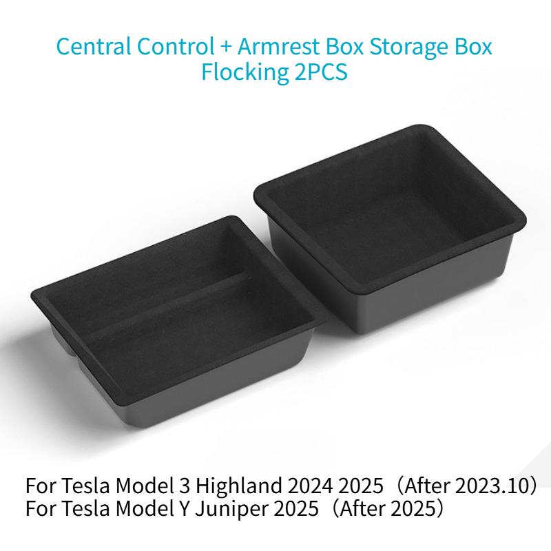 For Tesla Model 3/3 Highland Model Y/Y Juniper Central Control Armrest Box Storage Box Organizer Tray Cubby Drawer Accessories