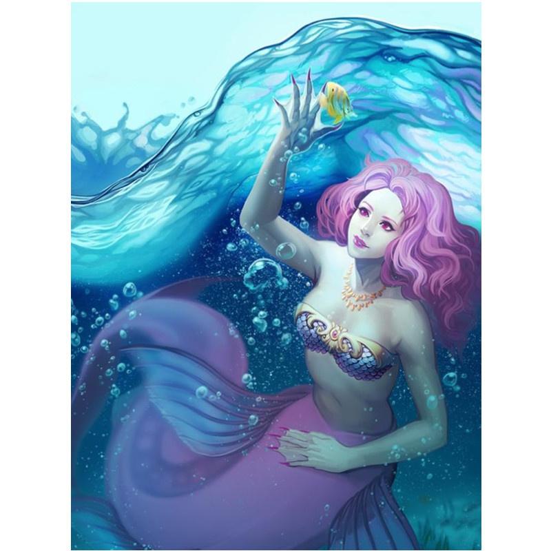 5D DIY Diamond Painting Cartoon Mermaid Diamond Embroidery Cross Stitch Kit Full Rhinestone Mosaic Home Decor