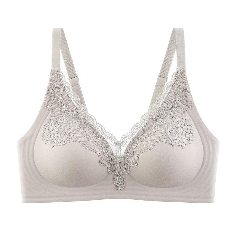Wireless Push Up Bra Sexy Back Support Lace Trim Breathable Comfort Underwear