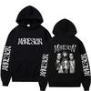 Italienische Rockband Maneskin Hoodies Sänger Grafikdruck Sweatshirts für Fans Lässige Langarm Herren-/Damenbekleidung Kapuzenpullover