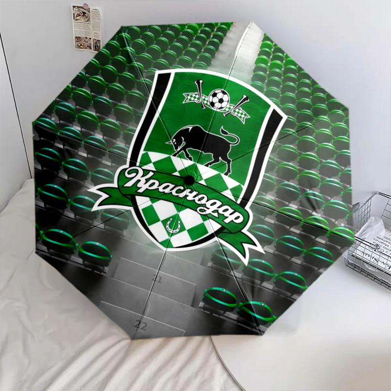 FC Krasnodar pattern, automatic folding umbrella, portable and foldable design, 8 ribs, a Christmas or birthday gift.