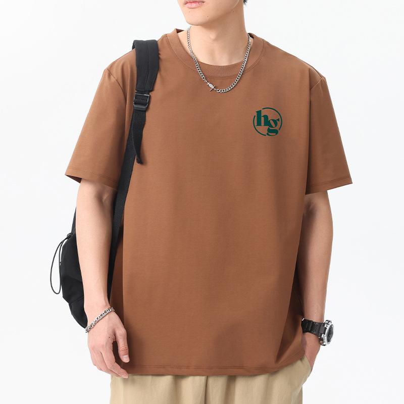 HG 12 Colors Men's Short Sleeve T-Shirt 100% Cotton Man Streetwear Tee