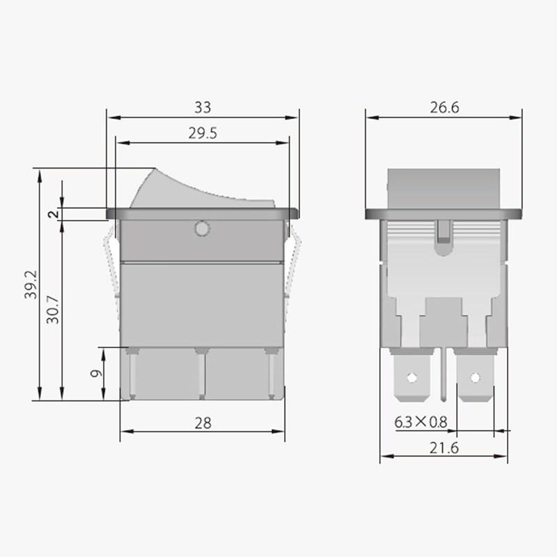 HY12-9-3 6 Pins  Momentary Push Button On Off On Rocker Switch Pushbutton Switches for Electric Power Tools 125/250V 18/20A