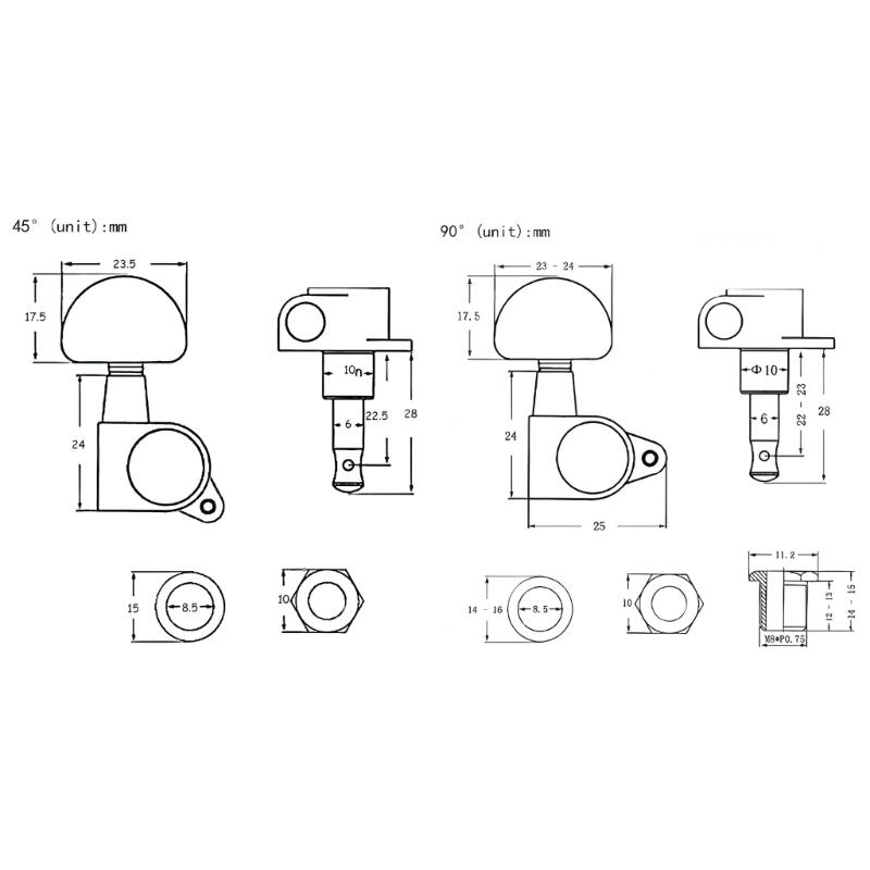 6Pcs Metal Guitar Tuning Key Machine Head String Tuners Replacement Guitar String Tuning Peg Guitar Accessories