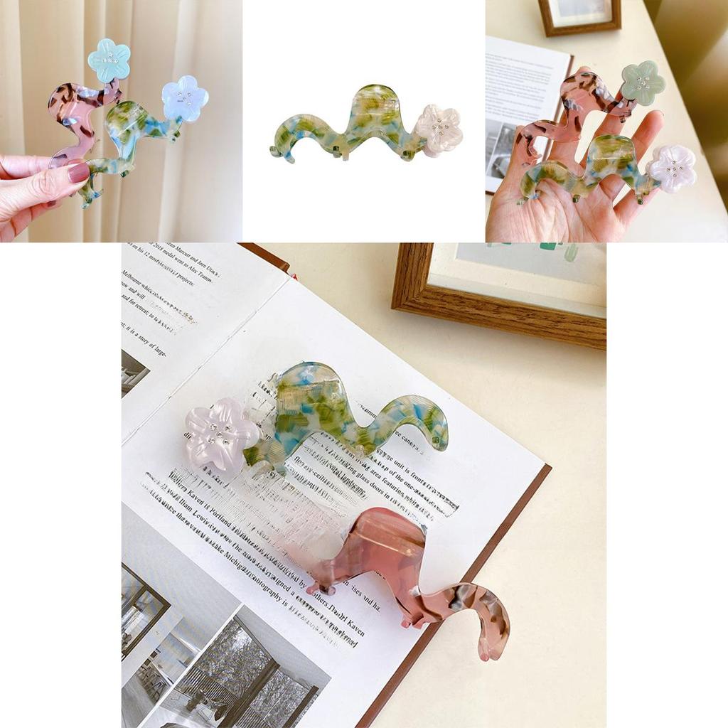 Unique Geometric Floral Hair Claw Clip Crafted From Acetate With Sparkling Rhinestones