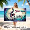 Music General Theme Beach Towel Personalized Custom Name & Text Soft Quick Dry Beach Towel for Swimming Travel