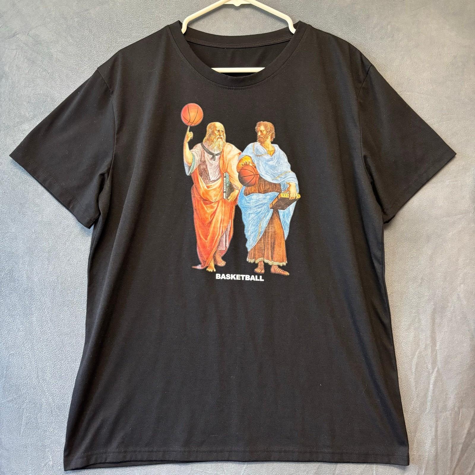 Plato Aristotle Basketball Shirt Comedy Mens Medium Humor Survival Philosophy S