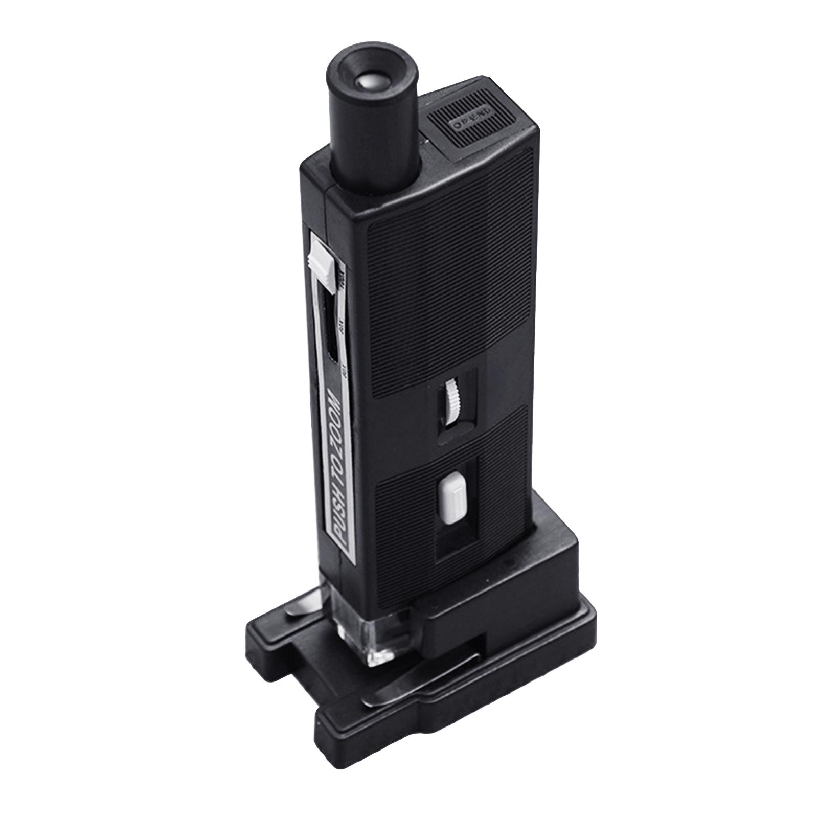 

Pocket Magnifying Glass 60x-100x Mgnifier with LED Light & Stand Base for Students School Lablaboratory Mini Microscope