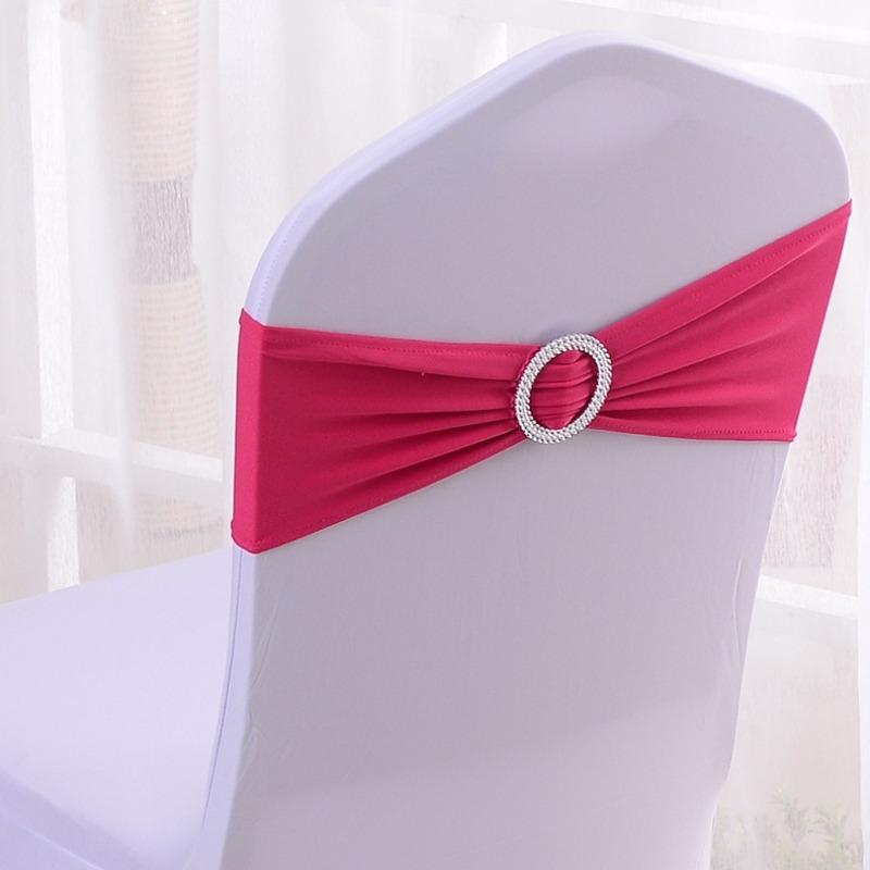 Wedding Decoration Birthday Party Chair Cover Elastic Hoop Bow Tie Elastic Fabric with Circular Buckle Suitable for All Banquet Chairs in The Hotel