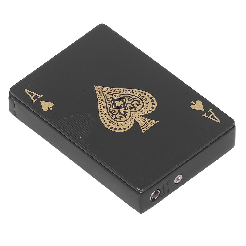 Poker Lighter Windproof UV Light Zinc Alloy Refillable Cigar Cigarette Lighter for Men Women Black