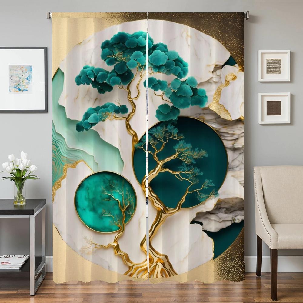 Window Home Interior Kitchen Curtains for Living Room 2 Pieces Blackout Curtains Door Curtain Trend Bedroom Decoration Partition