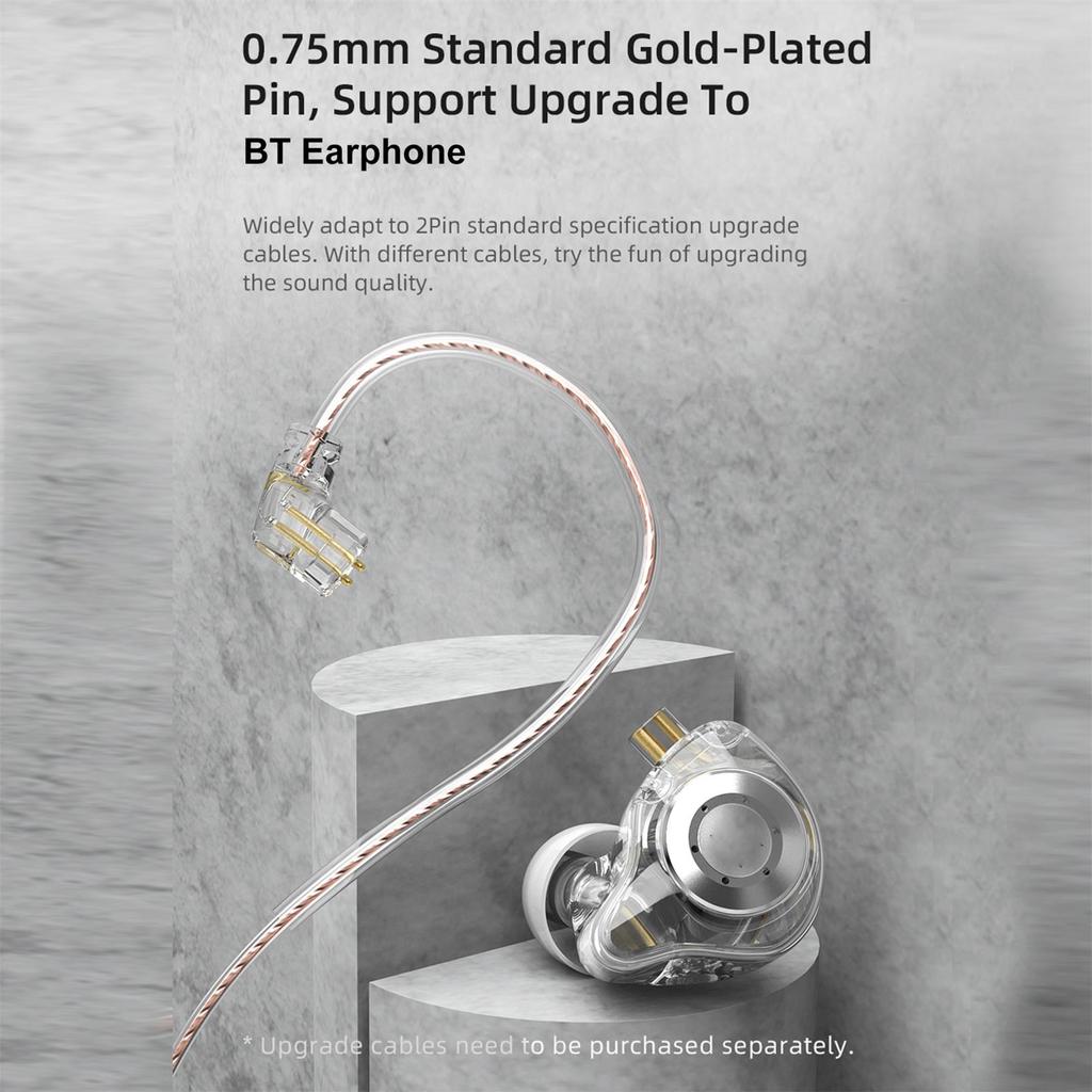 In Ear Stage Monitor Headphone Dual Magnetic Dynamic Unit Earphone Shock Bass Earbuds with 0.75mm Detachable Cable