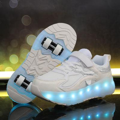 Chaussures de Patins à Roulettes pour Enfants Garçons et Filles Patins Quad pour Adultes Chaussures Volantes avec Lumières et Roues Chargeables Patins à Roulettes pour Étudiants