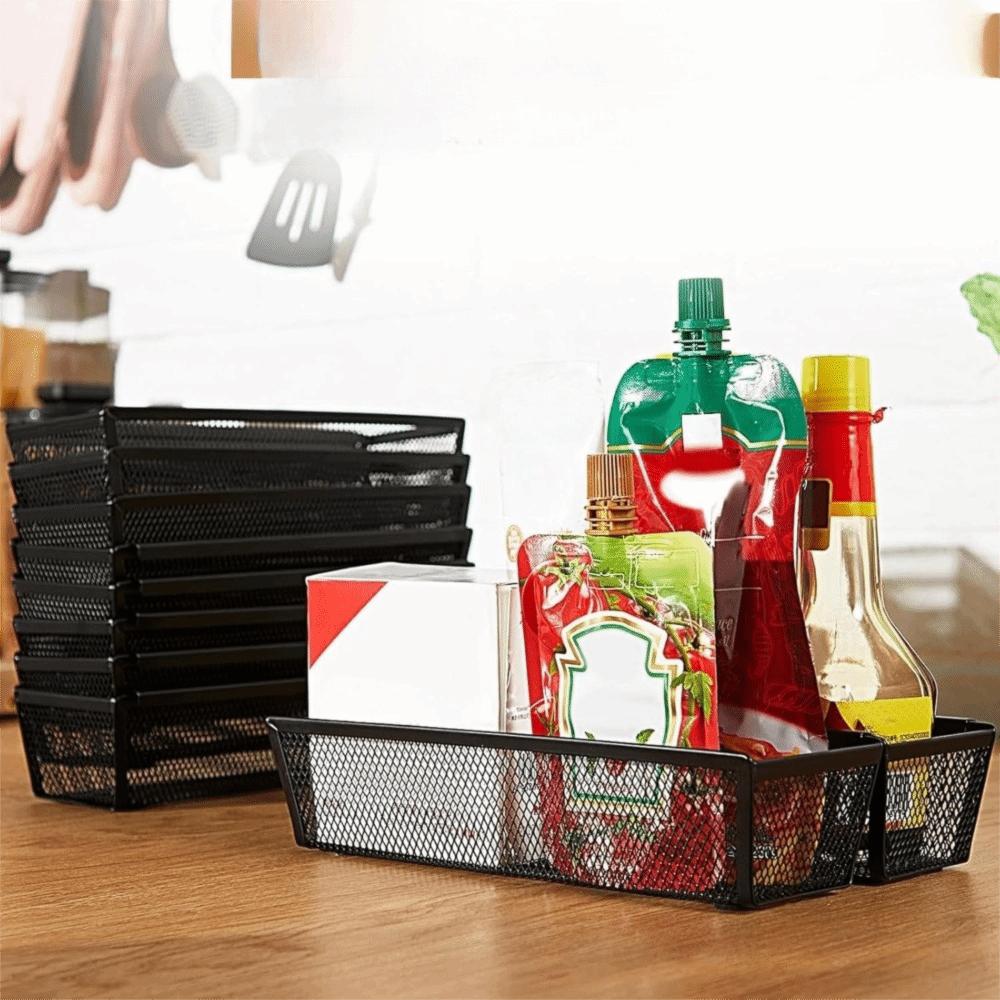 6 Pieces Ventilated Drawer Cutlery Tray Mesh Kitchen Utensil Storage Box Bathroom