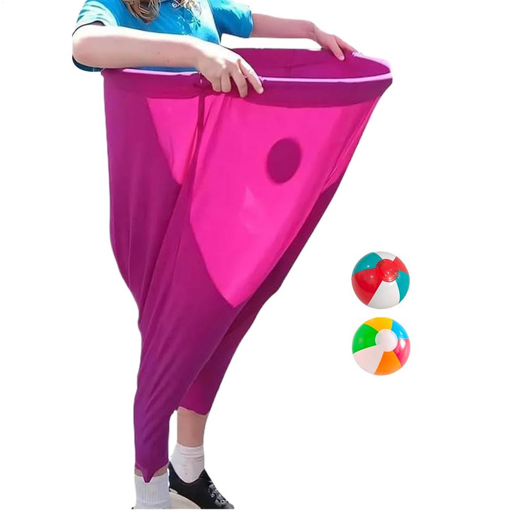 Sack Race Bags for Kids Backyard Relay Race Games Funny Giant Stretch Pants Game with 2 Bouncy Balls for Lawn Festival Birthday