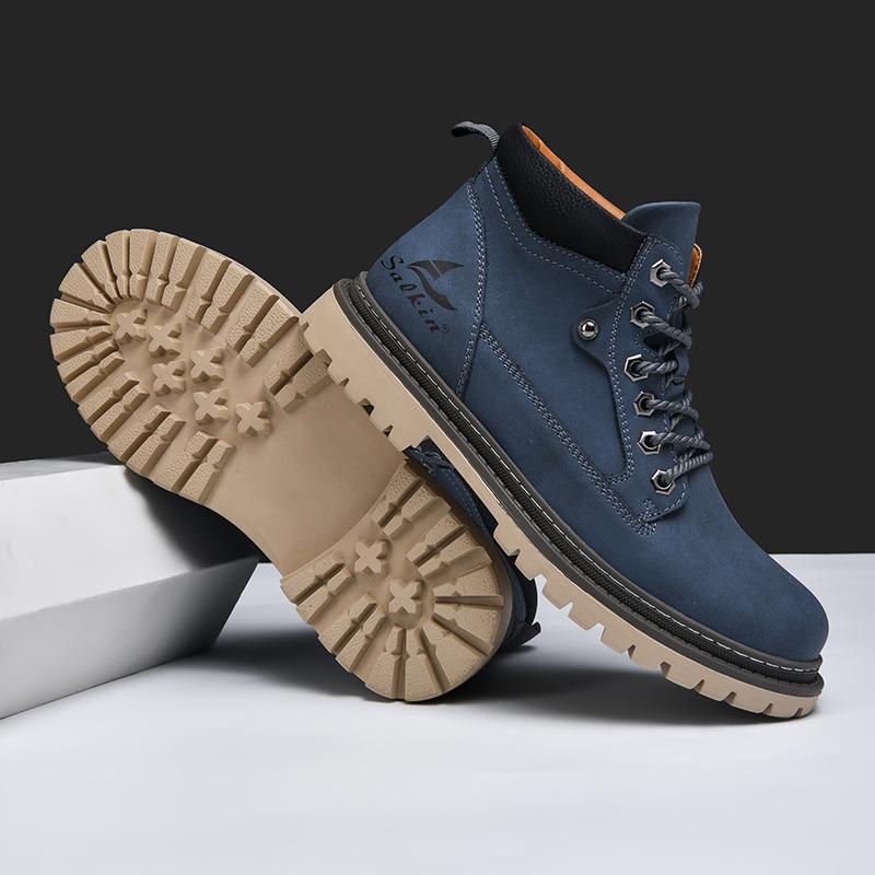 Handmade Men Boots Ankle Winter Leather Shoes Autumn Outdoor Hiking Boots Sneakers High Top Footwear Anti Slip