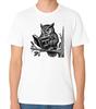 Wise Owl Reading Book Wisdom & Quite T-Shirt Intellectual Vintage Art Tee