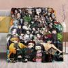 Demon Slayer Anime Flannel Blanket - Soft Warm Perfect for Sofa, Bedding Camping Travel Office Home Decor -QJY