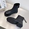 Women's retro Chelsea short boots autumn and winter new zipper elastic thin boots thick-soled Martin boots