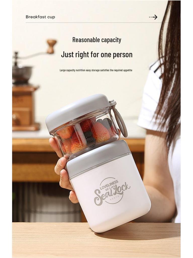 304 Stainless Steel Insulated Cup with Lid & Spoon - Large Capacity Oatmeal & Milk Cup for Students & Office, Portable Soup Pot