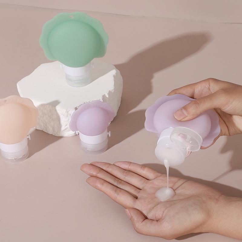 3Pcs/Set Refillable Bottle Soft Silicone Lotion Container Squeeze Tube 3 Types Of Empty Bottle Portable Travel Shampoo Bottle