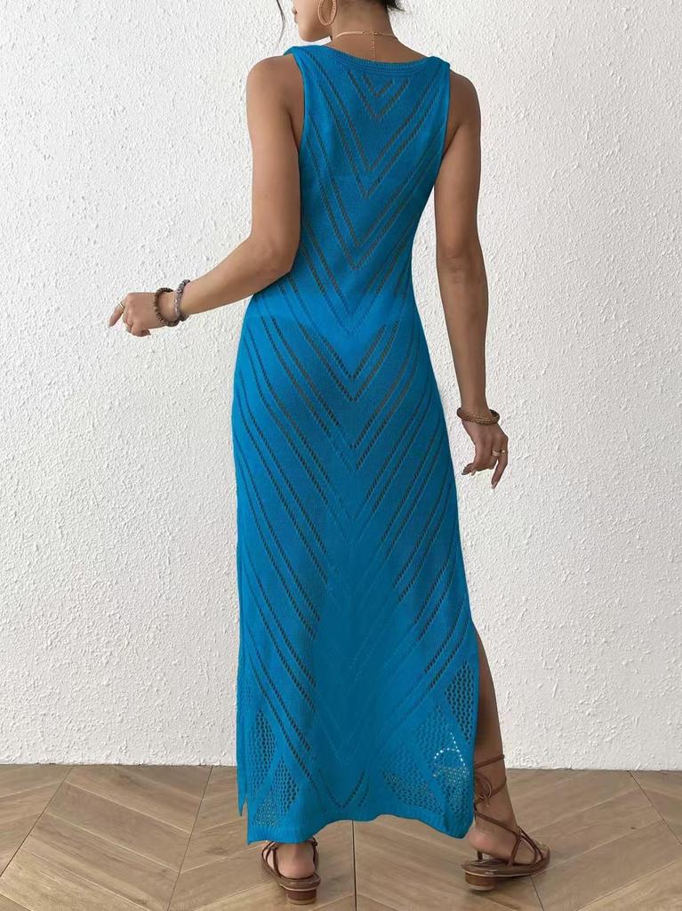 Rochie de Plajă Tricotată Trendy pentru Femei 2025: Acoperire sexy, decupată, stil european-american pentru bikini