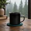 Durable Steel Water Cup Enamel Coffee Mug with Handle, Retro Style Cup, Smooth Lead Free Drinking Vessel Surface Portable for Hot Tea And Milk Outdoor