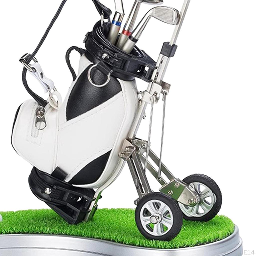 Golf Bag Miniature Pen Holder Souvenir 20x12x20cm Decorative Desk Toy for Home Office Book