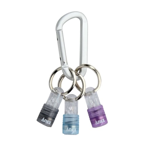 

ANEX AQH-S2 Quick Bit Holder with Carabiner, Set of 3 (Blue/Black/Purple)