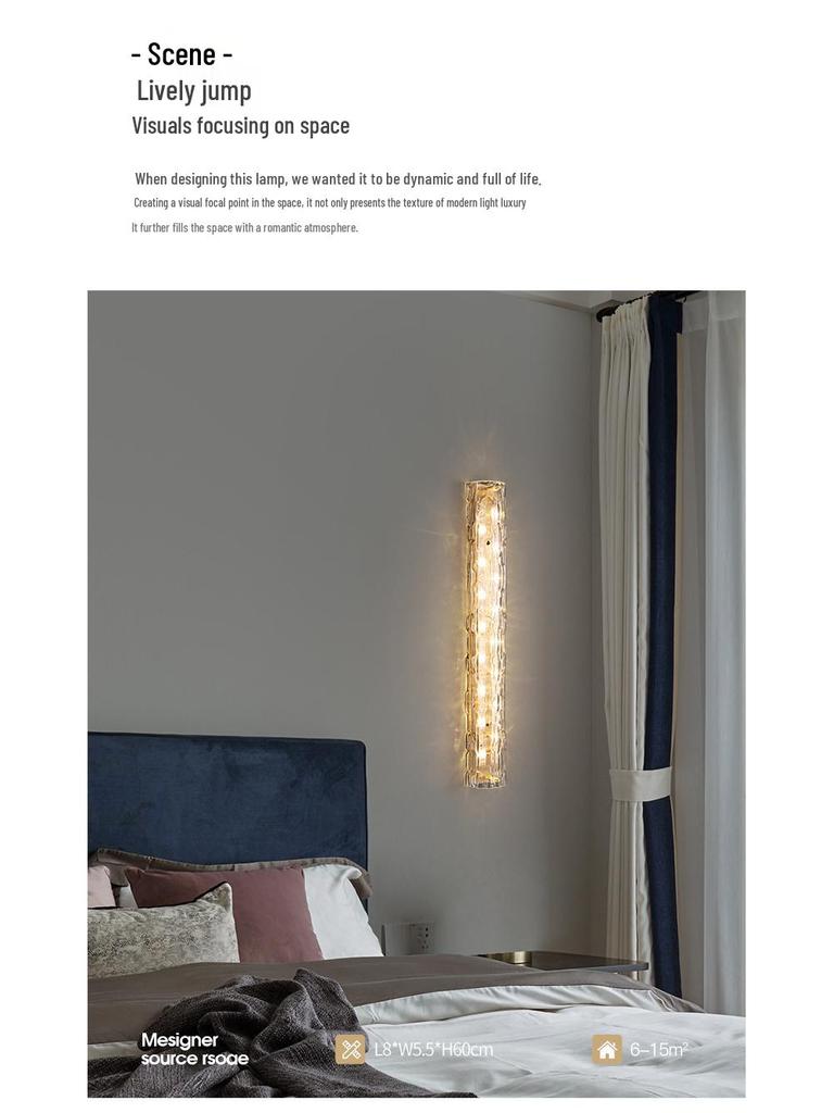 All-Copper Modern Bedside Wall Lamp - Creative Decorative Light for Bedroom and Living Room